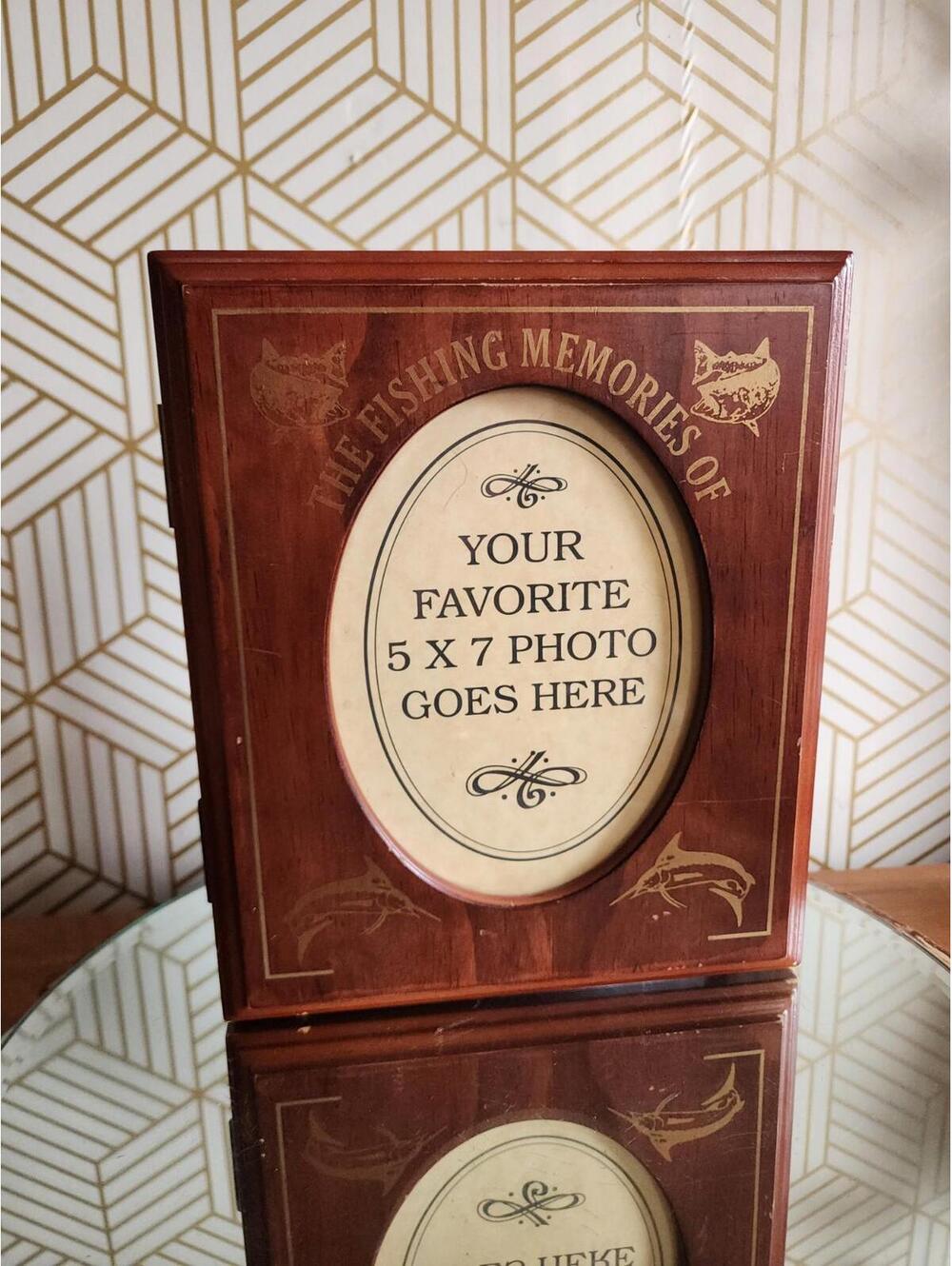 Vintage Wooden Cover Photo Album - Fishing Memories